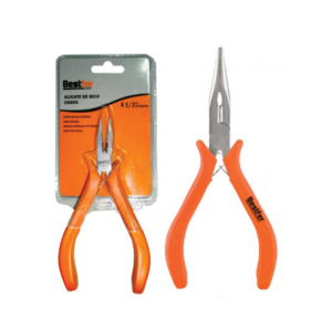 Alicate de bico meia cana reto cabo isolado 4.1/2 115mm - Bestfer